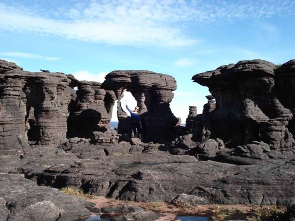 Formações rochosas no topo do Monte Roraima, na  Venezuela, em 2007
